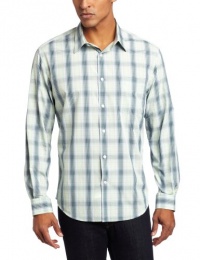 Perry Ellis Men's Long Sleeve Ombre Plaid Woven