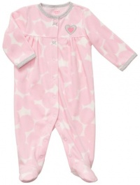 Carter's Micro Fleece Snap - Pink White Dot Print-6M