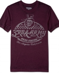 Live in the fast lane with this lightweight burnout t-shirt by 3rd & Army.