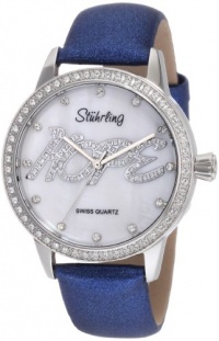 Stuhrling Original Women's 519H.1115C7 Vogue Audrey Hope Swiss Quartz Mother-Of-Pearl Dial Swarovski Blue Watch