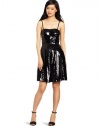 French Connection Women's Glacier Sequins Dress, Black, 10