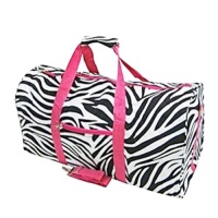 Zebra and Hot Pink Duffel Bag Large 22