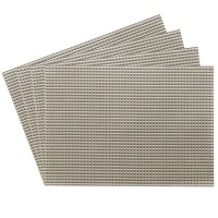 Benson Mills Longport Crossweave Woven Vinyl Placemat, Nickel, Set of 4