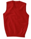 Ed Garments Men's Cashmere V-Neck Soft Comfort Vest, RED, X-Large