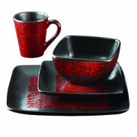 American Atelier Yardley 16-Piece Dinnerware Set, Red