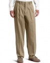 Dockers Men's Signature Khaki D4 Relaxed Fit Pleated Pant, Dark Khaki, 35x30