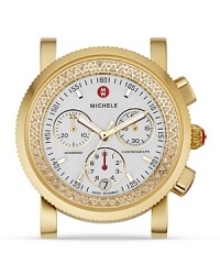 96 diamonds circle the enamel dial of this Sport Sail watch. A three-eye chronograph and date window give this Michele timepiece a sporty look. Fits with any 20 mm Michele strap.