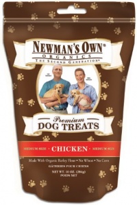 Newman's Own Organics Premium Dog Treats, Chicken, Medium Size, 10-Ounce Bags (Pack of 6)