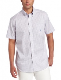 Nautica Men's Short Sleeve Poplin Multi Plaid Woven