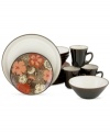 Grounded in basic coupe shapes, the Primrose dinnerware set from Sango Signature combines two-tone solids and allover blooms. Versatile earth tones complete place settings for casual meals in contemporary spaces.