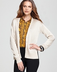 A neutral born to standout--a subtle metallic sheen emboldens this classic VINCE CAMUTO cardigan for an instant cult favorite.