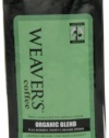 Weaver's Coffee , Organic Blend Whole Bean Coffee, Full-bodied, Sweet Caramel Finish 12-Ounce Bags (Pack of 2)