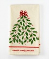 Bring the spirit of the season into the heart of your home with the festive Holiday Tree kitchen towels from Lenox, featuring the signature Lenox tree at center.