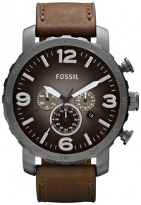 Fossil Nate Chronograph Leather Watch - Brown