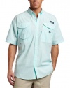 Columbia Men's Super Bonehead Classic Short Sleeve Shirt, X-Large, Gulf Stream/Gingham