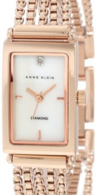 Anne Klein Women's 109414MPRG Diamond Accented Rosegold-Tone Chain Bracelet Watch