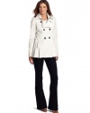 Via Spiga Women's Bella Double-Breasted Cropped Trench, Pearl, XL US