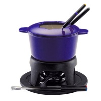 Rachael Ray Cast Iron 1-1/2-Quart Fondue Set, Blue