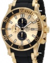 Invicta Men's 1478 Sea Spider Chronograph Gold Dial Black Polyurethane Watch