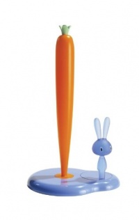 A di Alessi Bunny and Carrot Paper Towel Holder, Blue