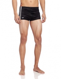 Speedo Men's Nylon Stripe Square Leg Bathing Suit