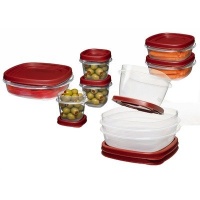 Rubbermaid FG7K3900CHILI Easy Find Lid 18-Piece Food-Storage Container Set with Lids