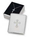 Reed & Barton Silver Plated Abbey Box with Cross Necklace