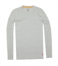 Polo Ralph Lauren Men Long Sleeve V-neck Pajama Top T-Shirt (XL, Grey)