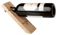 Gravity Defying Wine Bottle Stand - Wood, Single Bottle Holder