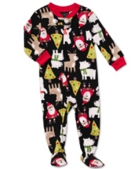 The tree isn't the only thing to deck out for the holidays. Keep him feeling festive in this fun footed coverall from Carter's.