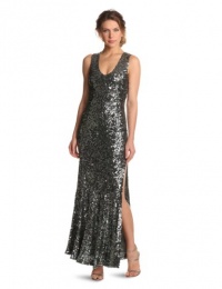 French Connection Women's Ozlem Sequin Maxi Dress, Gray, 10