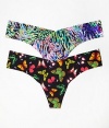 Commando Printed Thong, M/L, Monarch Black