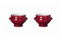 Emile Henry Lion's Head Soup Bowls, Set of 2, Cerise