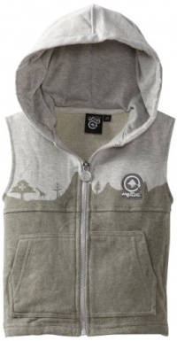 LRG - Kids Boys 2-7 Toddler Artist Driven Hooded Vest, Ash Heather, 4T