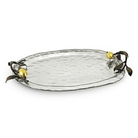 Beautiful metal-plated glass tray creates a highly durable surface which is great for serving all your favorite appetizers, snacks or drinks. Makes a terrific gift.