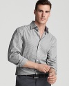 A classic fit, check printed sport shirt in crisp cotton. From Michael Kors.