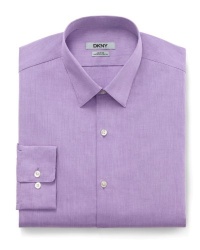 DKNY Dlim Fit Natural Stretch Men's Dress Shirt 161/2 34-35 Wisteria