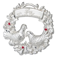 Waterford Silver 2 Turtle Doves Ornament