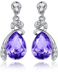 Eternal Love Teardrop Swarovski Elements Crystal Earrings (Violet Purple) - 1144801