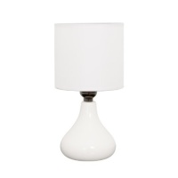 Ceramic Table Lamp with Fabric Shade (White)