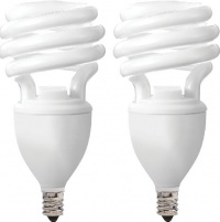 GE 75368 Energy Smart 13-Watt Spiral Compact Fluorescent Bulb, Candelabra Base, 2-Pack