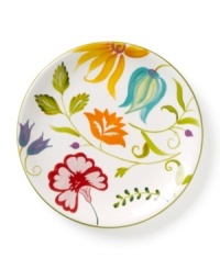 Covered in multicolored blooms, the Floral salad plates from Clay Art rejuvenate your daily routine with a double dose of color and style, all in dishwasher-safe earthenware. (Clearance)