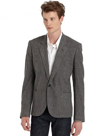 THE LOOKOne-button frontLong sleeves with button cuffsPatch pocketsDual vents in back hemInner welt pocketsTHE FITAbout 27 from shoulder to hemTHE MATERIAL70% wool/28% polyamide/2% elastaneFully linedCARE & ORIGINDry cleanMade in Italy