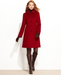 Anne Klein's latest coat keeps your look polished in chilly weather with sleek, minimalist styling.