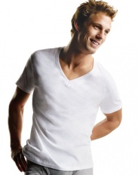 Hanes White V-Neck T P5 White