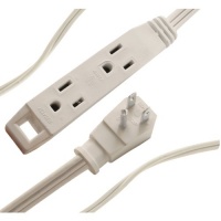 Axis 45505 3 Outlet Indoor Extension Cord, 8 Feet (white)