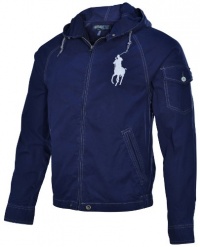 Polo Ralph Lauren Men's Big Pony Waimea Hooded Jacket-Navy/White