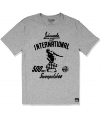 Start your engines! Speed up your race-day style with this graphic t-shirt from Izod for Indy 500.