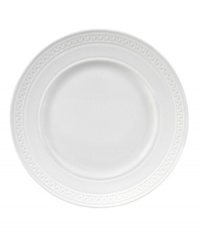 Full of history, the Intaglio charger plate from Wedgwood features modern bone china embossed with geometric motifs from the Georgian era.