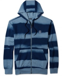 Be a fashion standout in this stripe hoodie by Volcom.